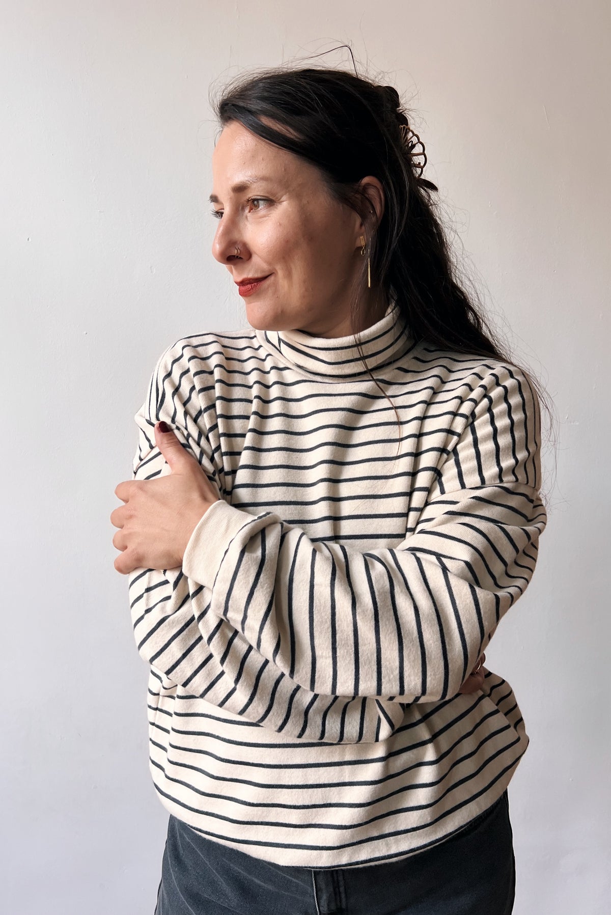 Sweater Alba - Oat Grey Stripes