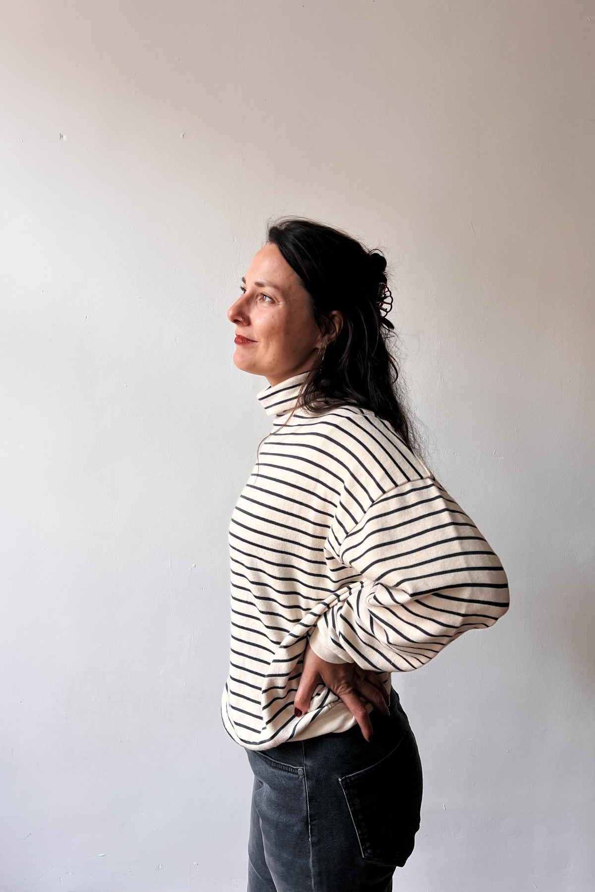 Sweater Alba - Oat Grey Stripes