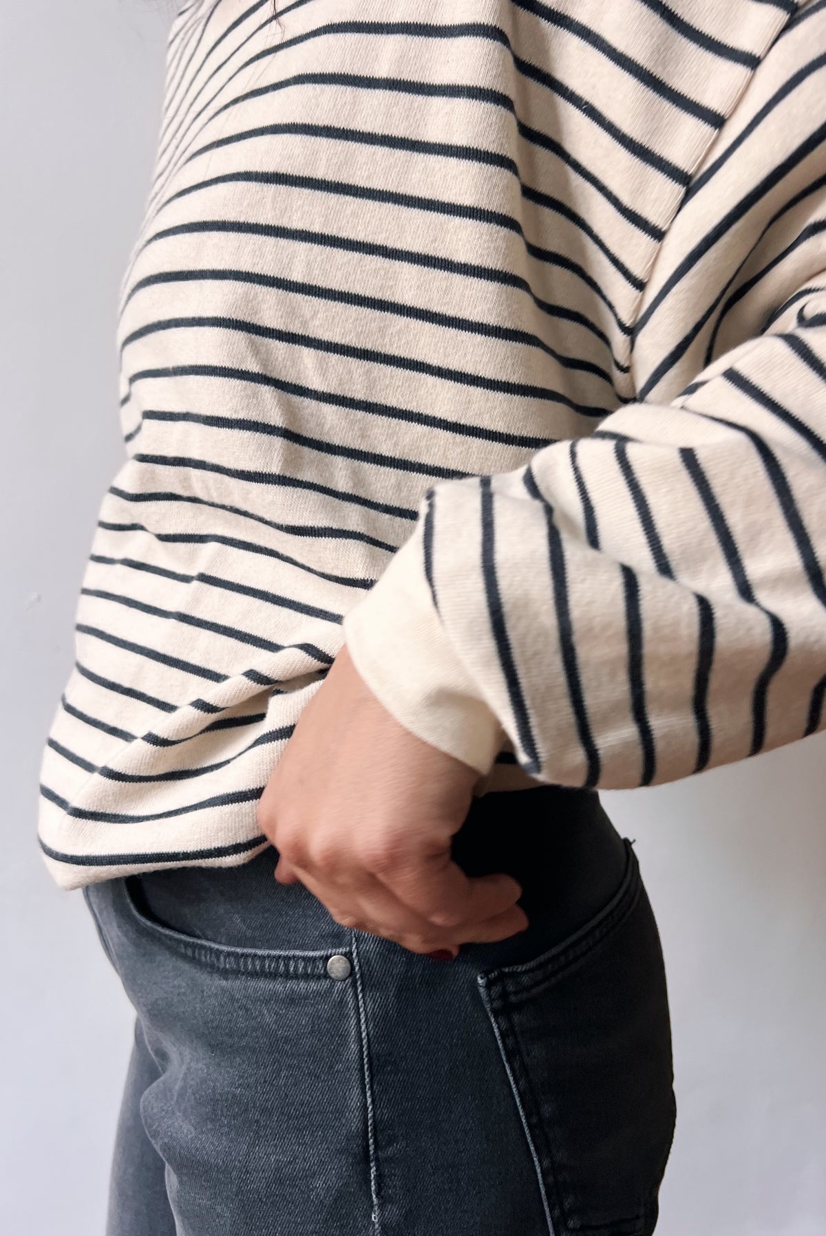 Sweater Alba - Oat Grey Stripes