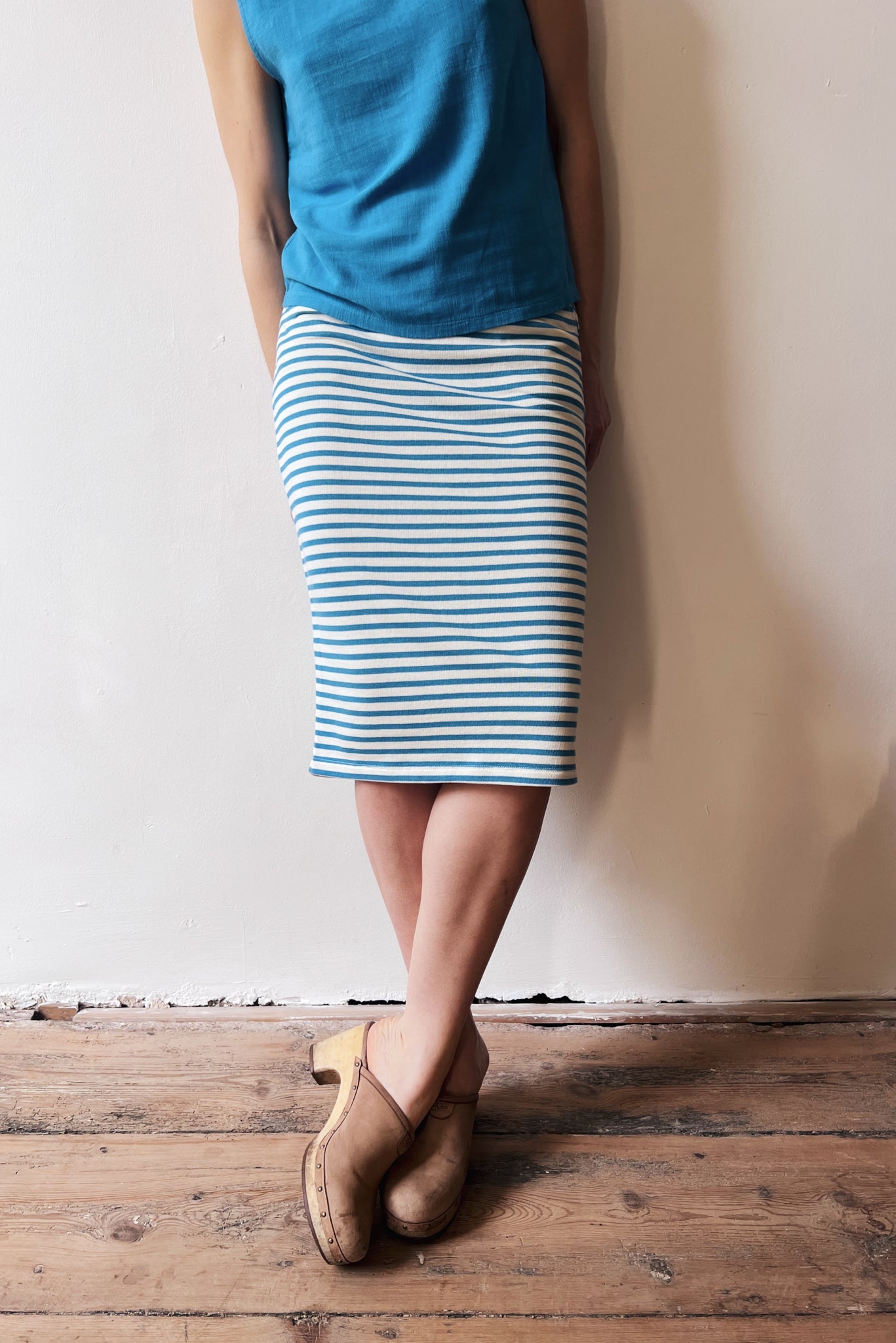 Skirt Olivia - Bright Blue Stripes
