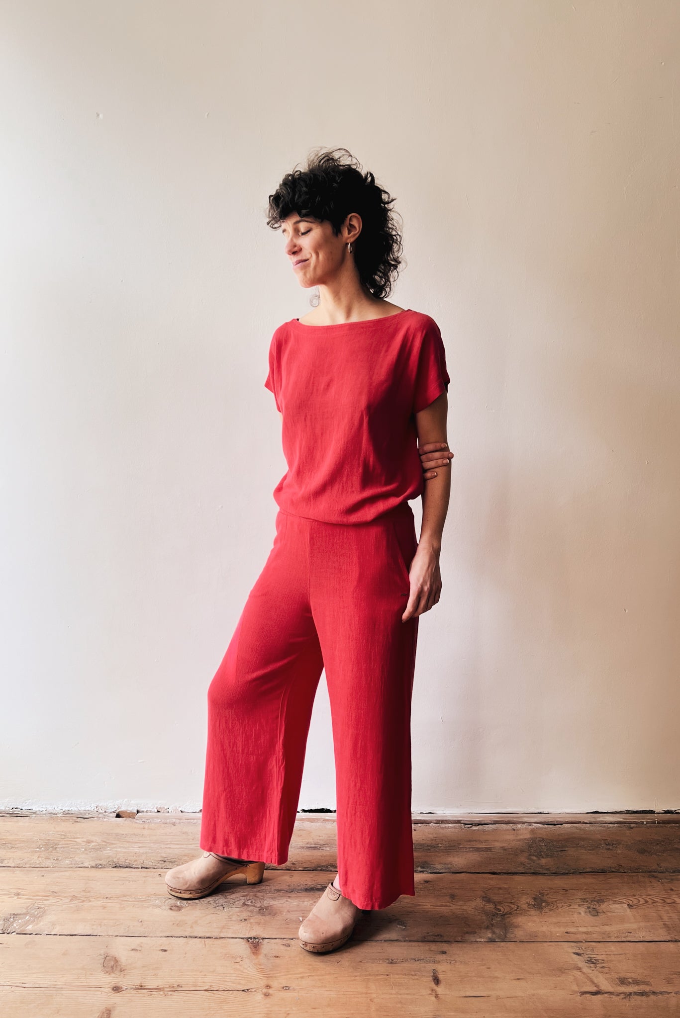 Wijde 7/8 Broek Mira - Coral