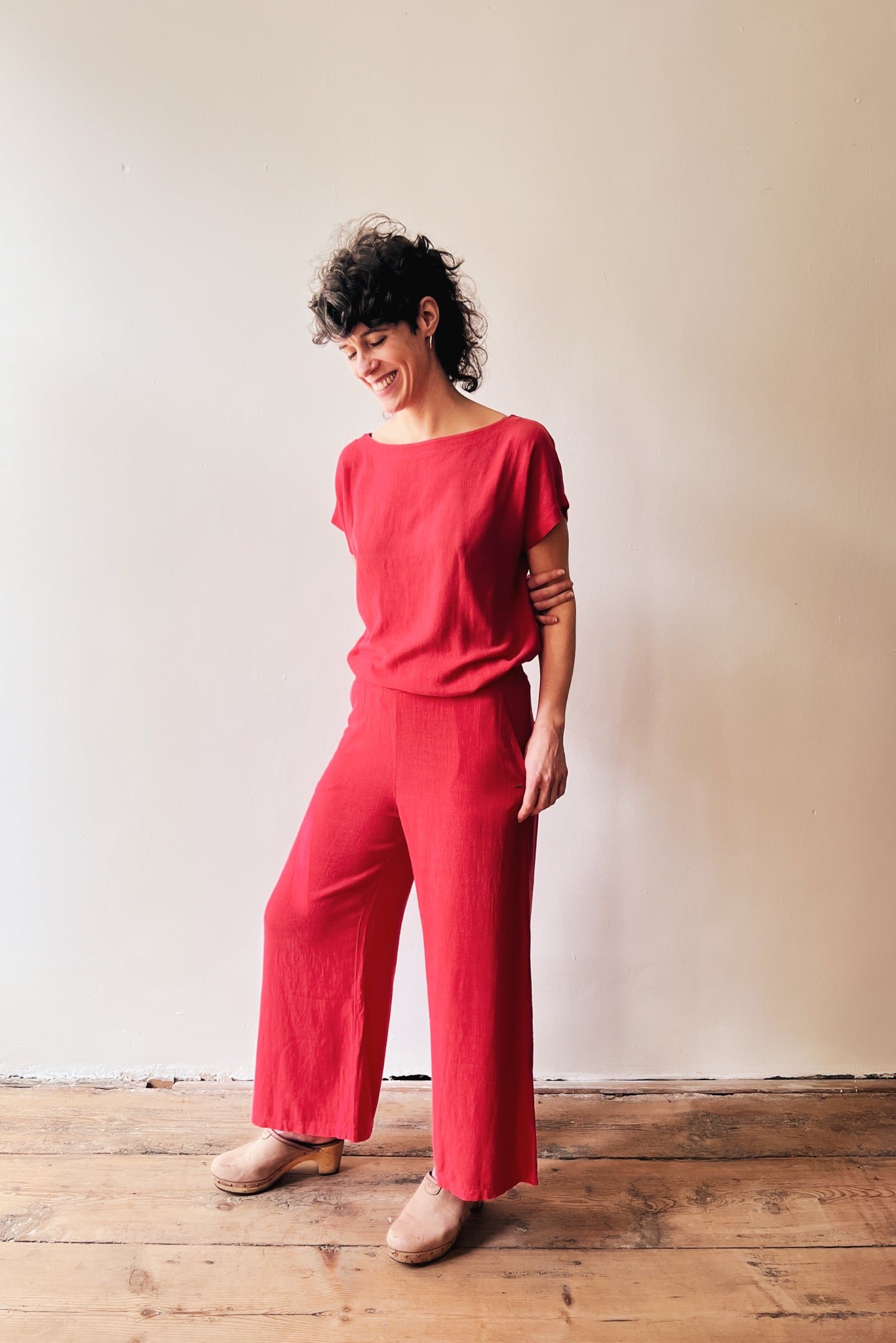 Wijde 7/8 Broek Mira - Coral