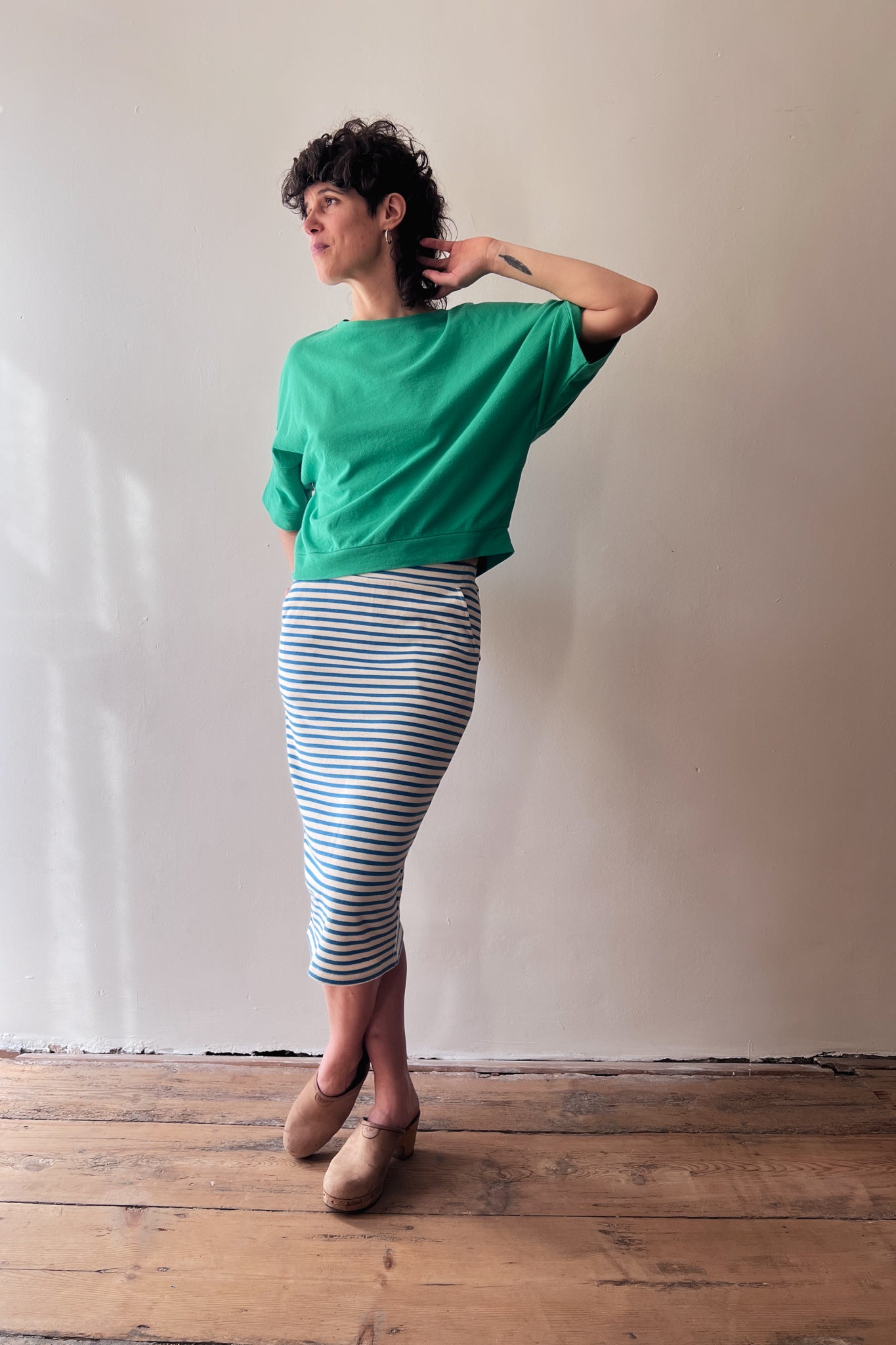 Skirt Olivia - Bright Blue Stripes