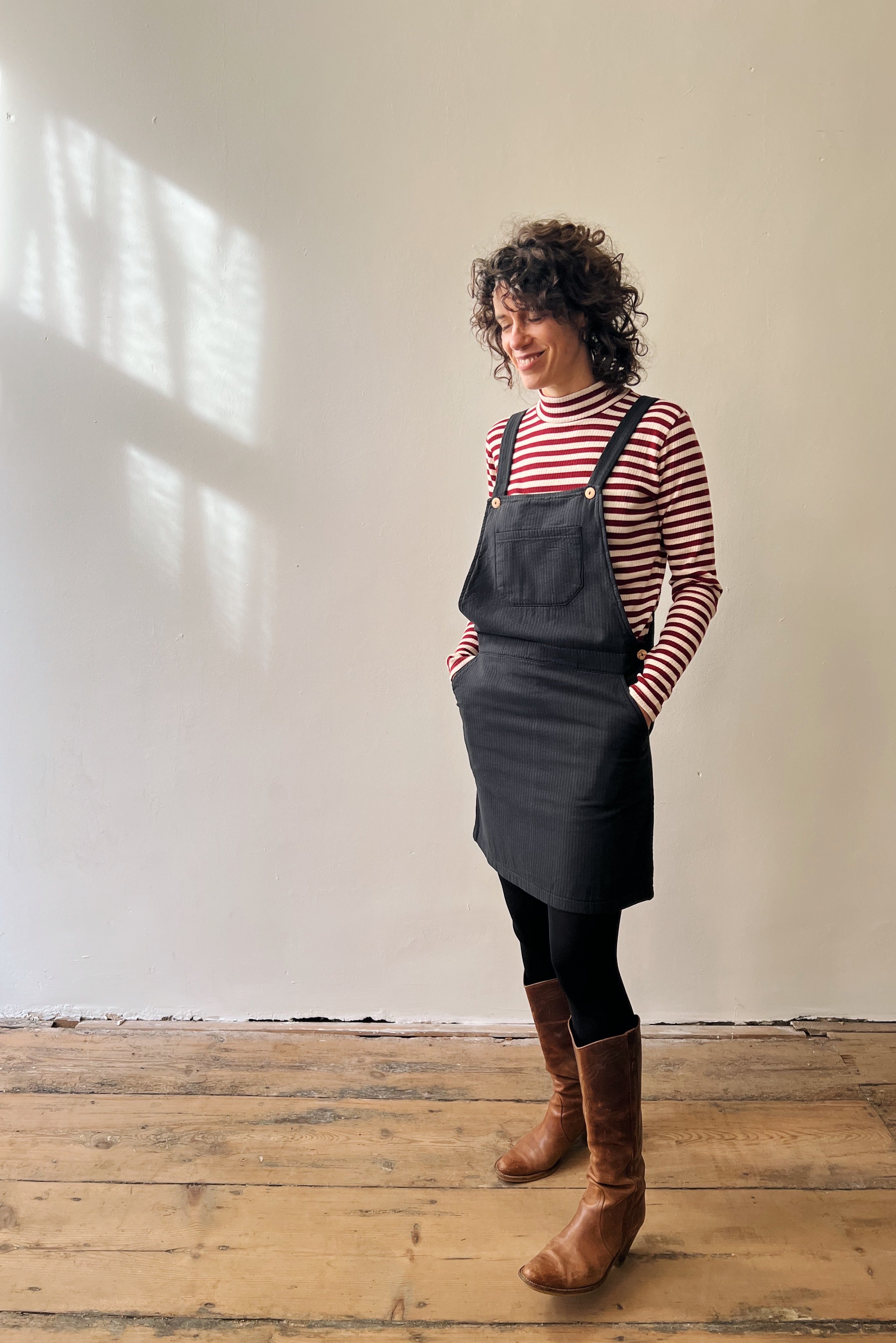 Salopettedress Kimberley - Reversed Corduroy - Antra