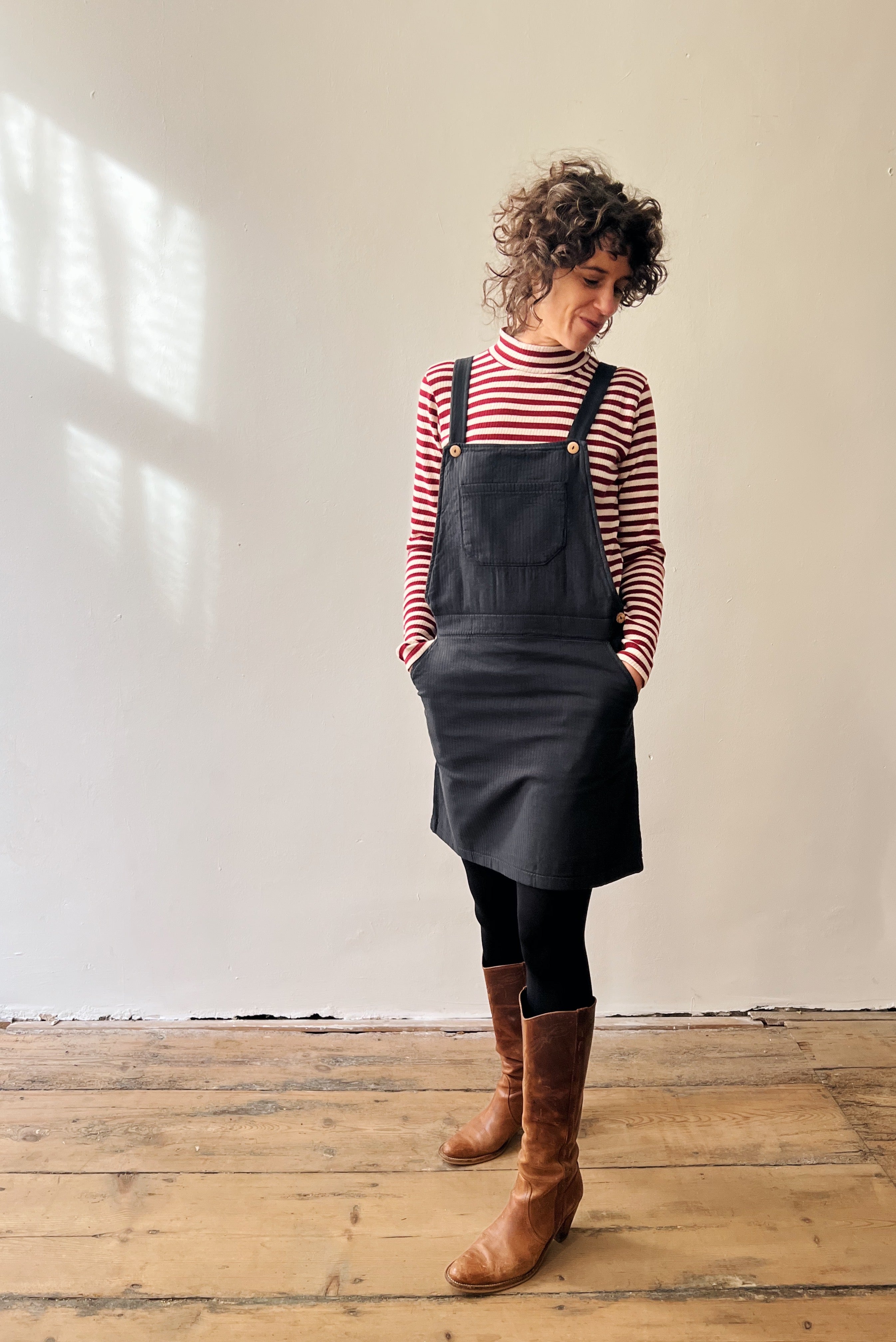 Salopettedress Kimberley - Reversed Corduroy - Antra