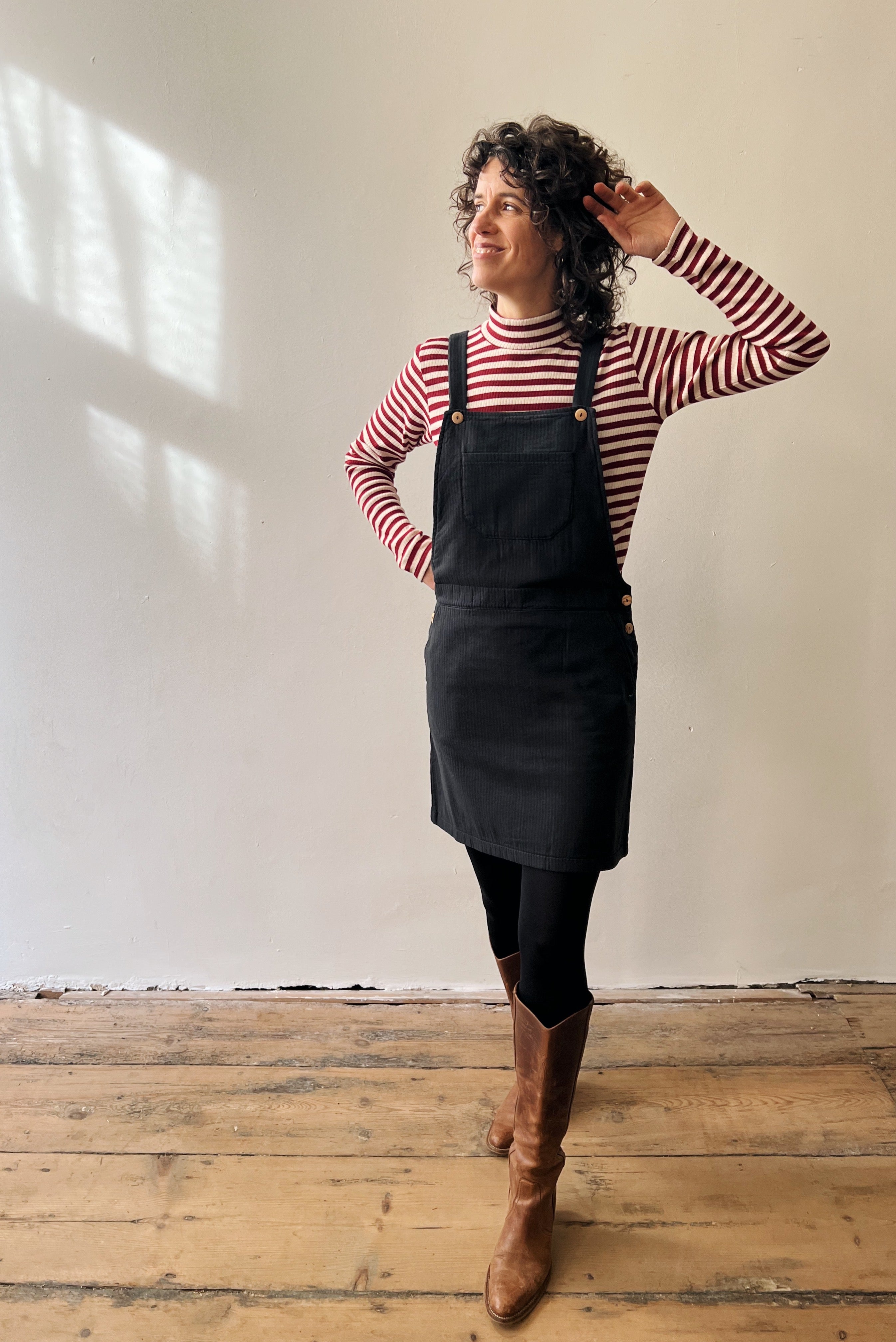 Salopettedress Kimberley - Reversed Corduroy - Antra