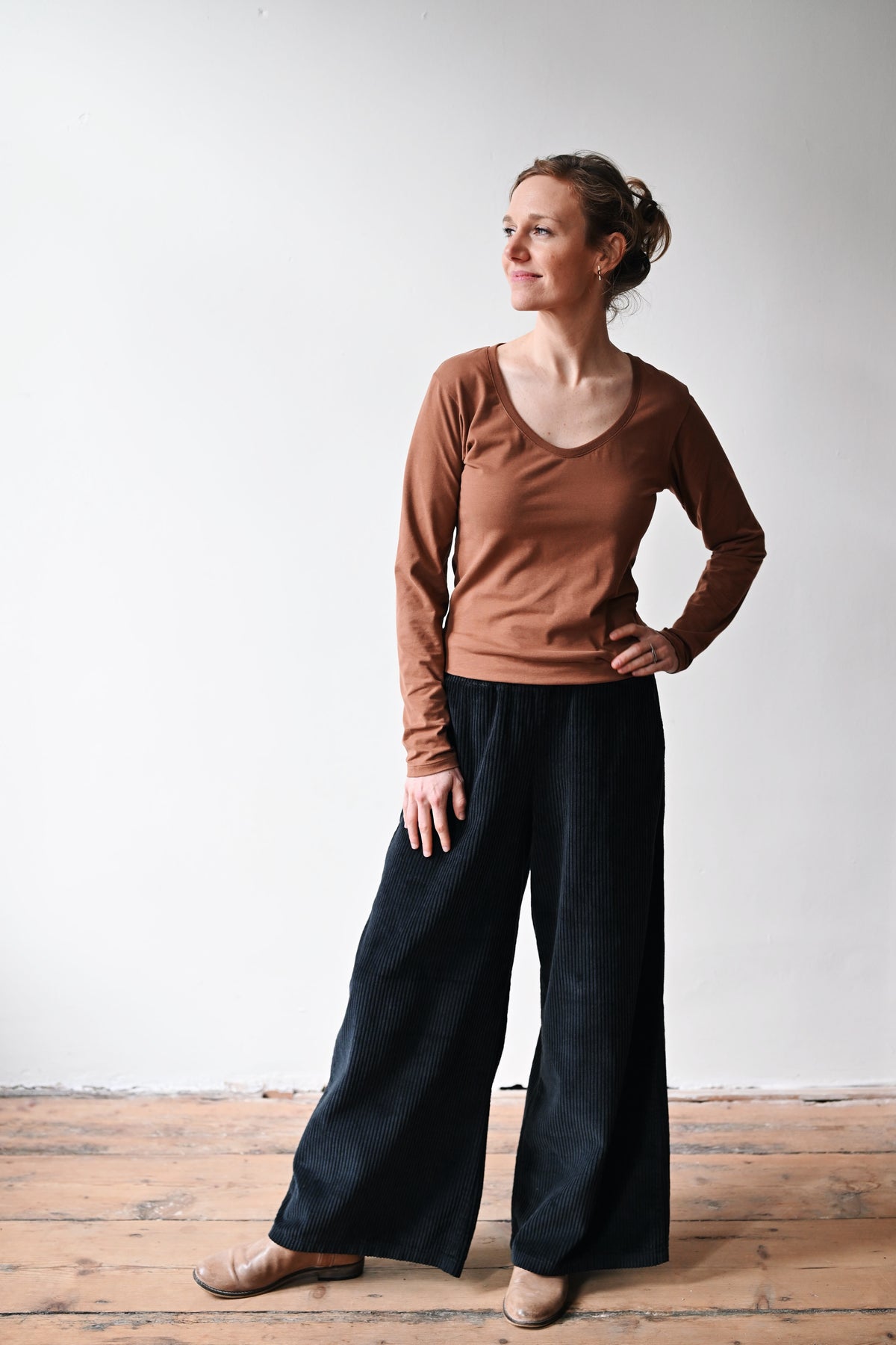 Wide Pants Marta - Corduroy - Charcoal