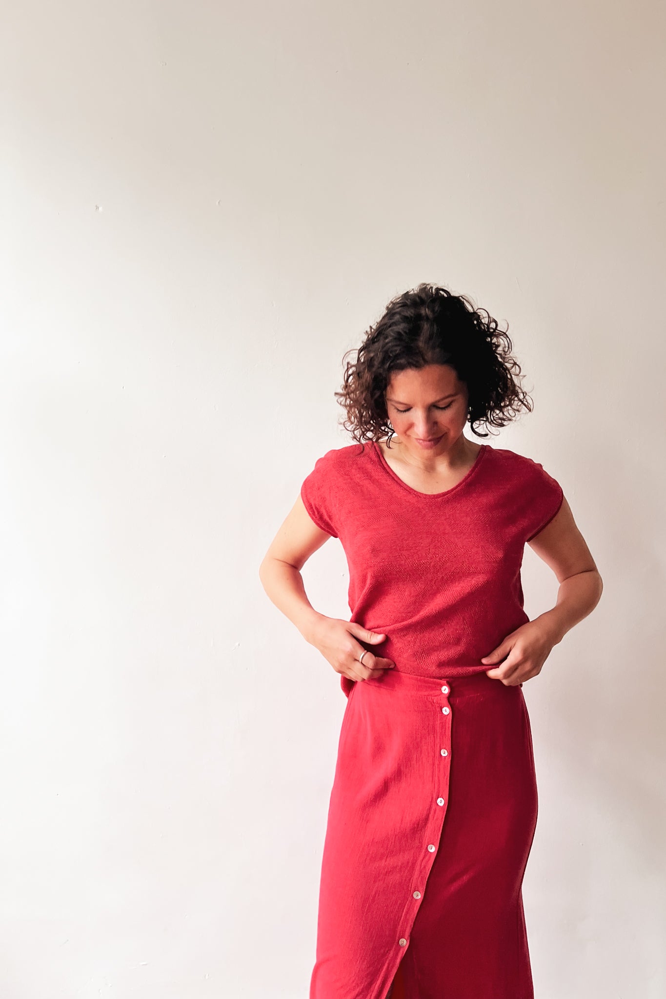 T-Shirt Esmé - Coral Jacquard