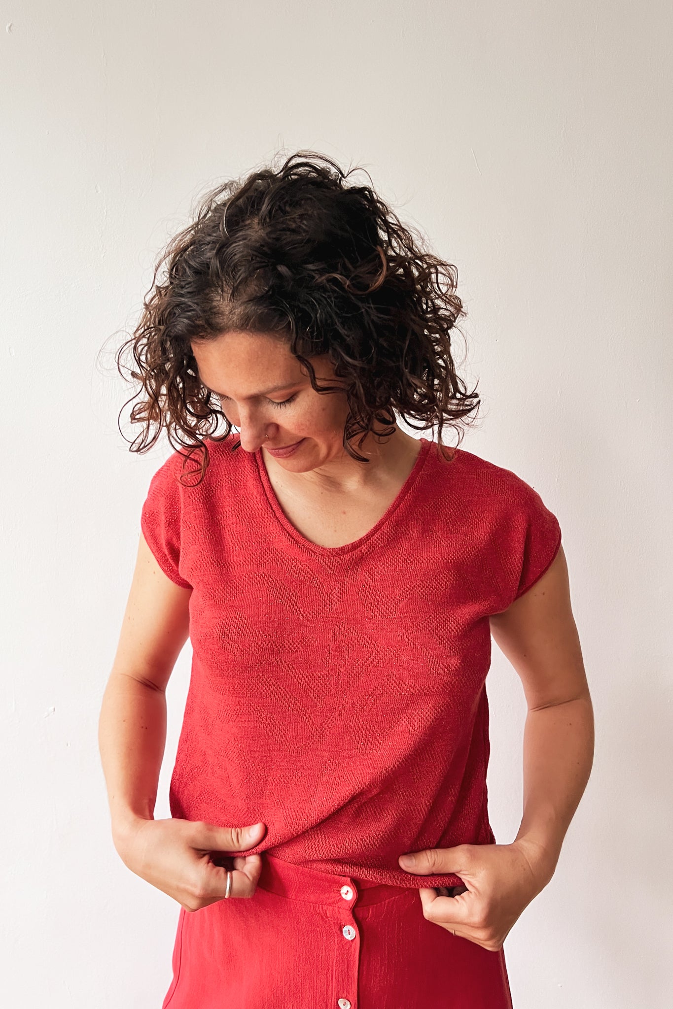 T-Shirt Esmé - Coral Jacquard