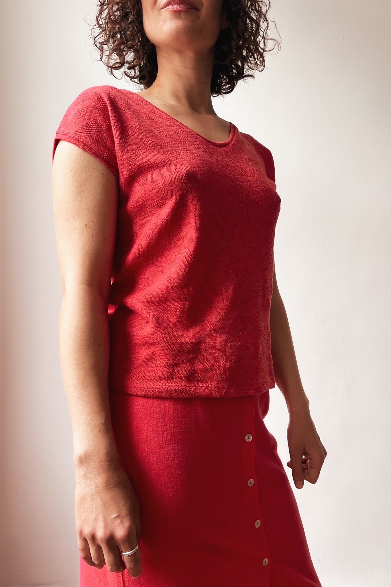 T-Shirt Esmé - Coral Jacquard