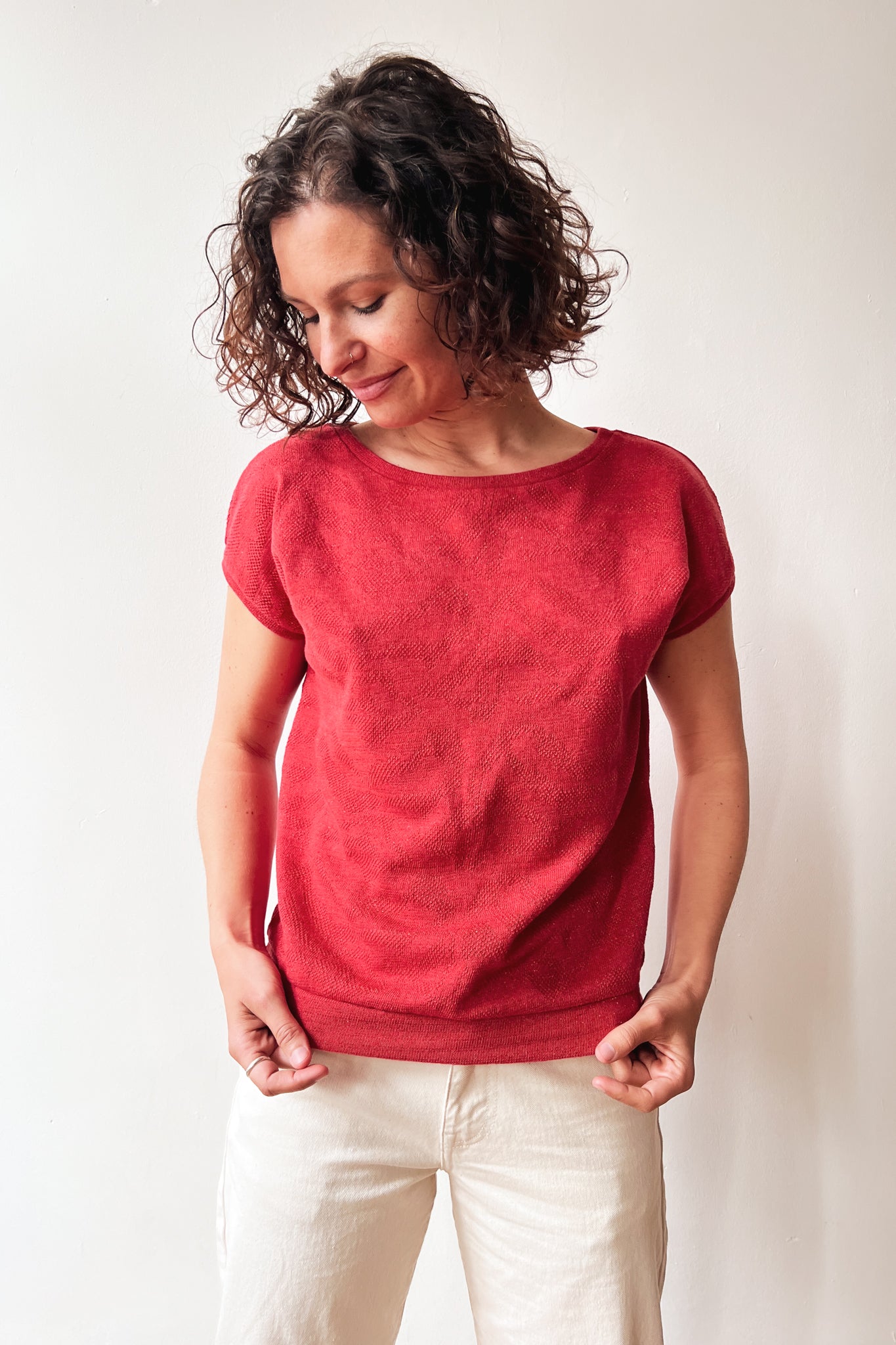 Top Mila - Coral Jacquard