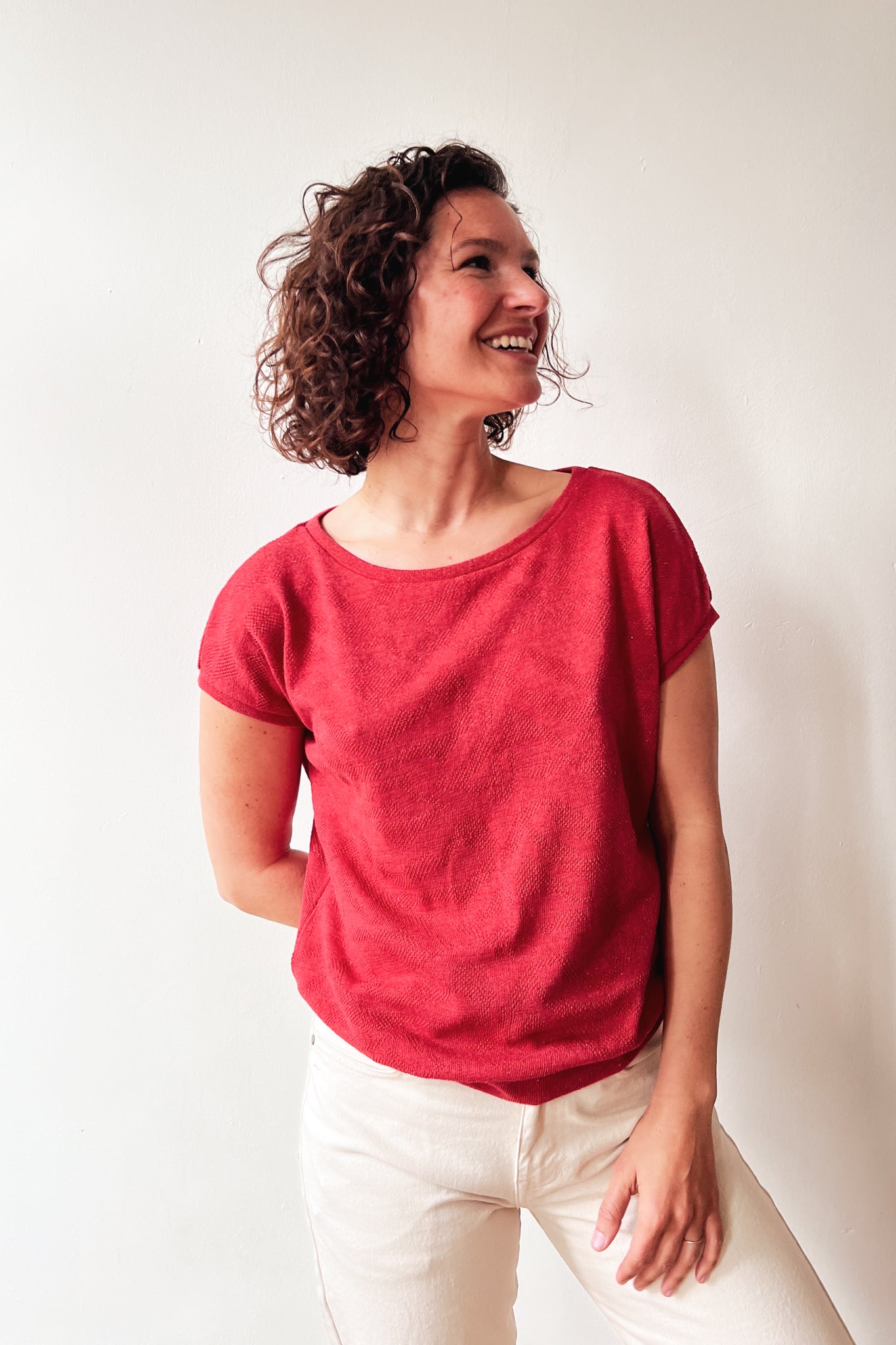 Top Mila - Coral Jacquard