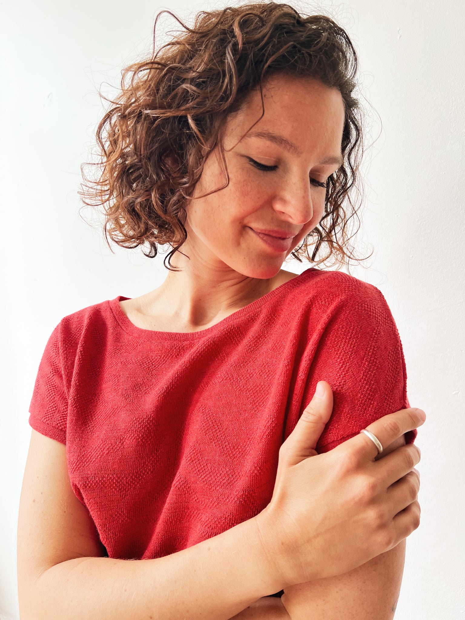 Top Mila - Coral Jacquard