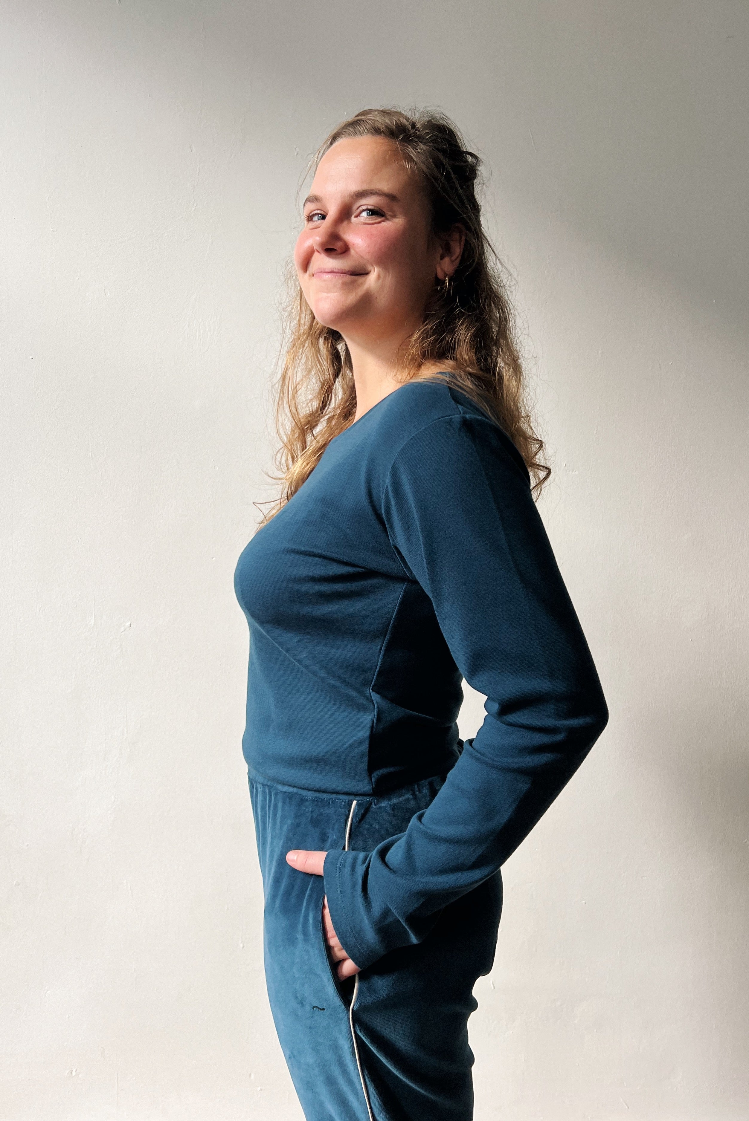 Longsleeve Iris - Rib Ocean