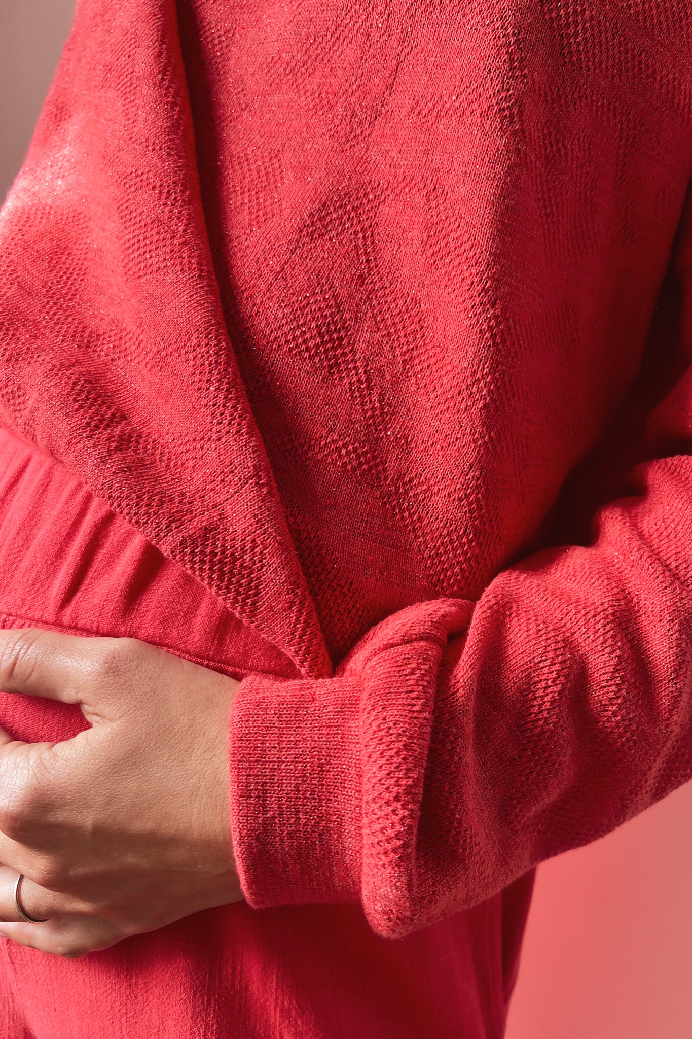 Sweater Isa - Coral Jacquard