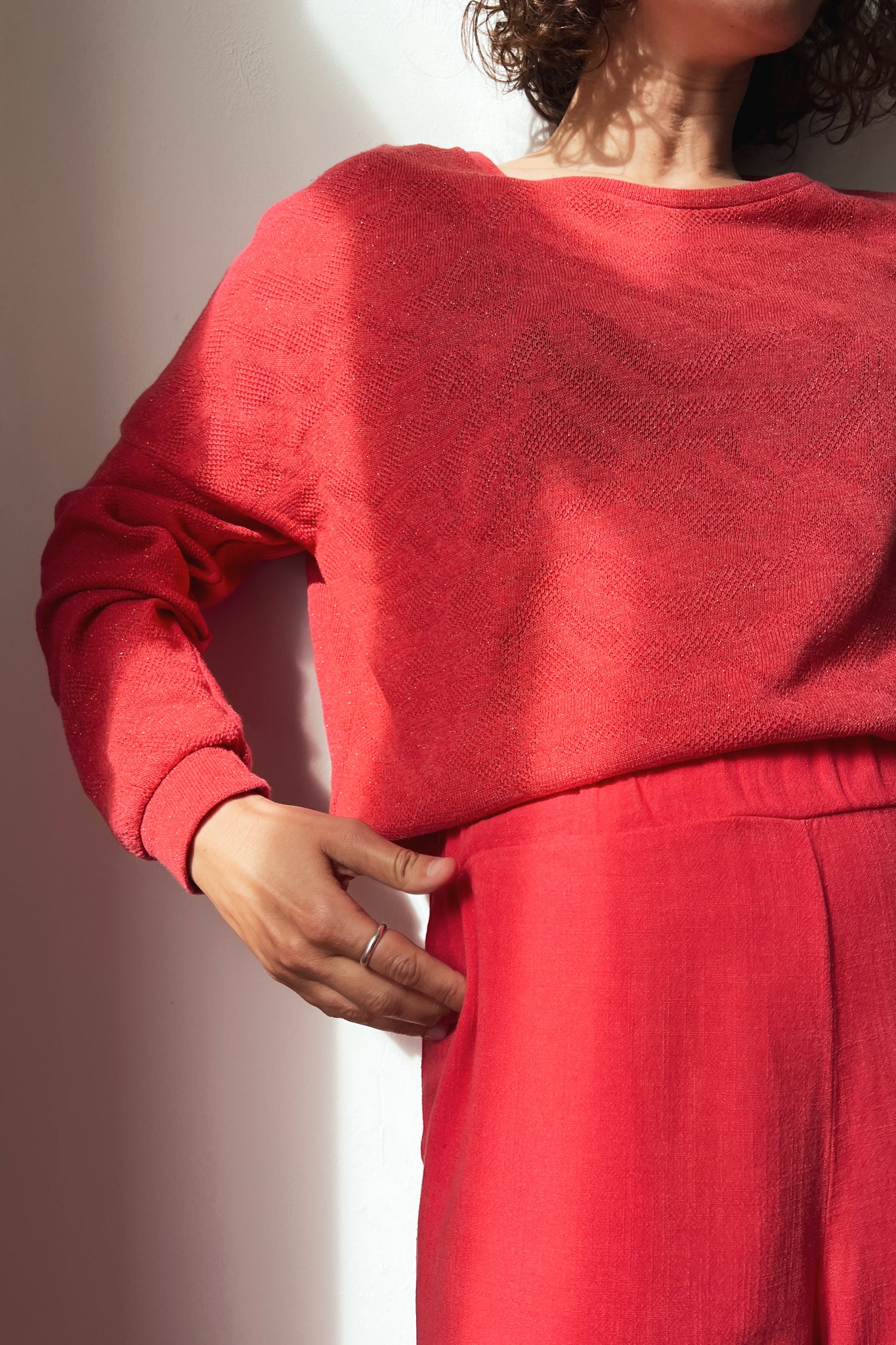 Sweater Isa - Coral Jacquard