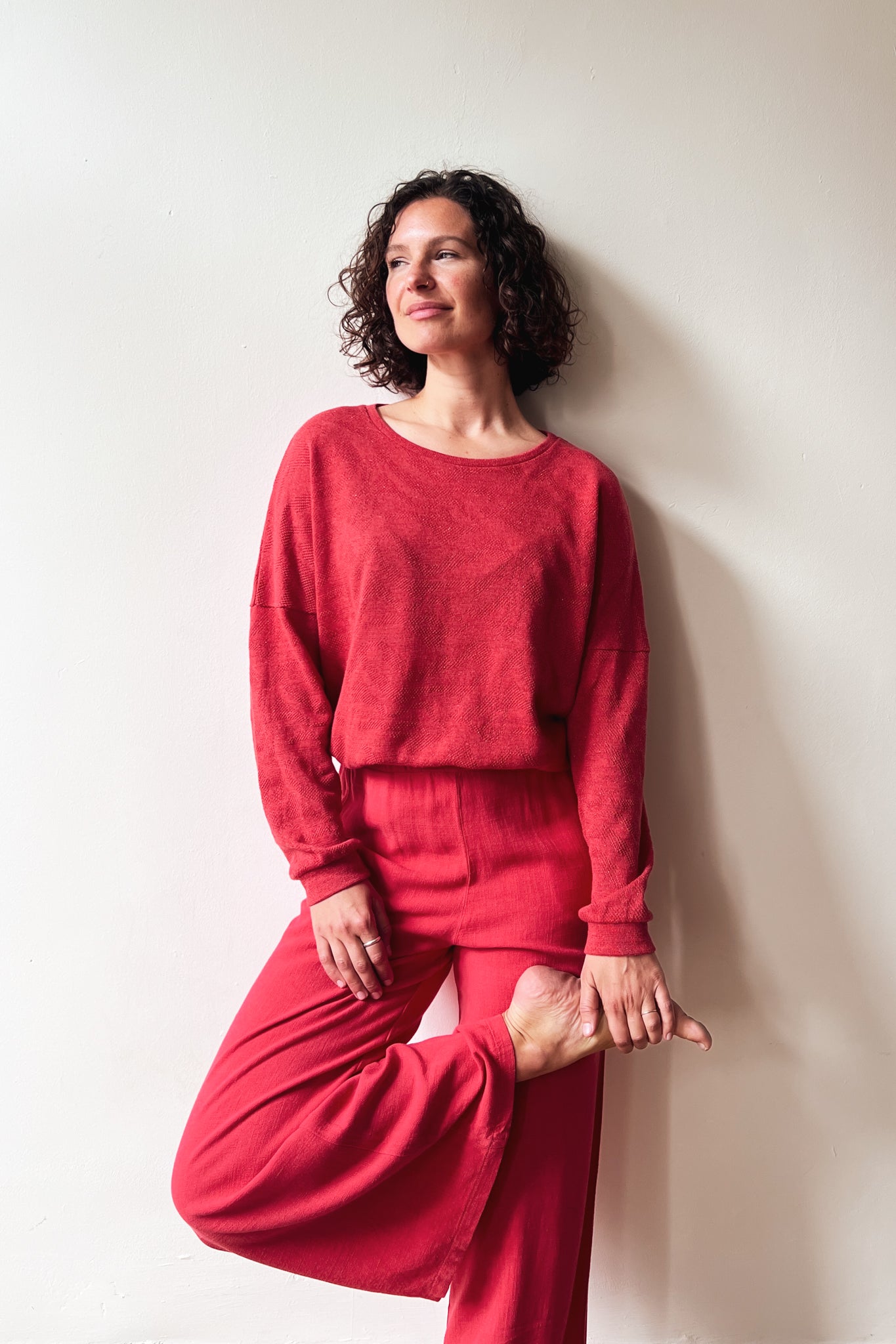 Wide 7/8 Pants Mira - Coral