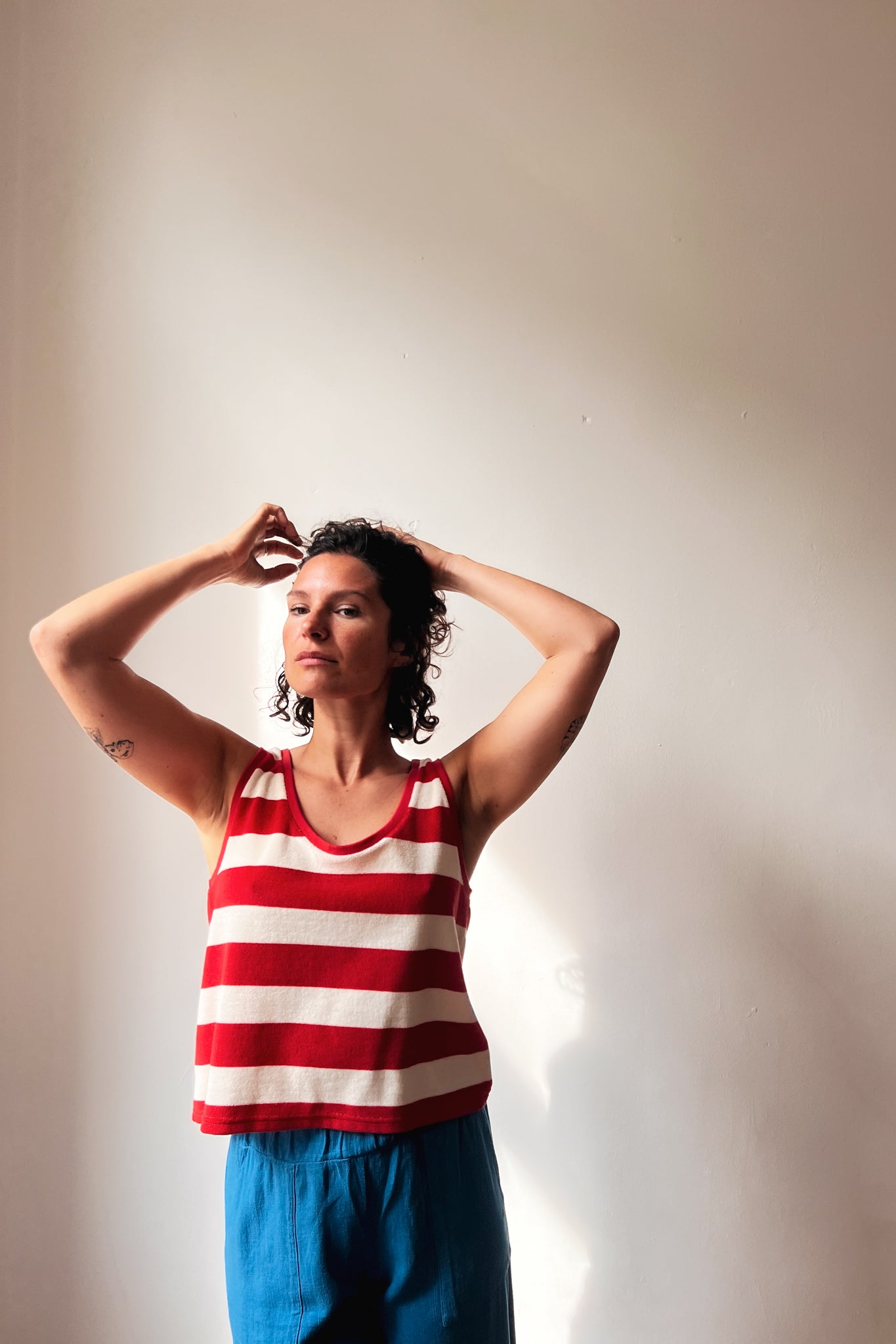 Top Marcela - Coral Terry Stripes