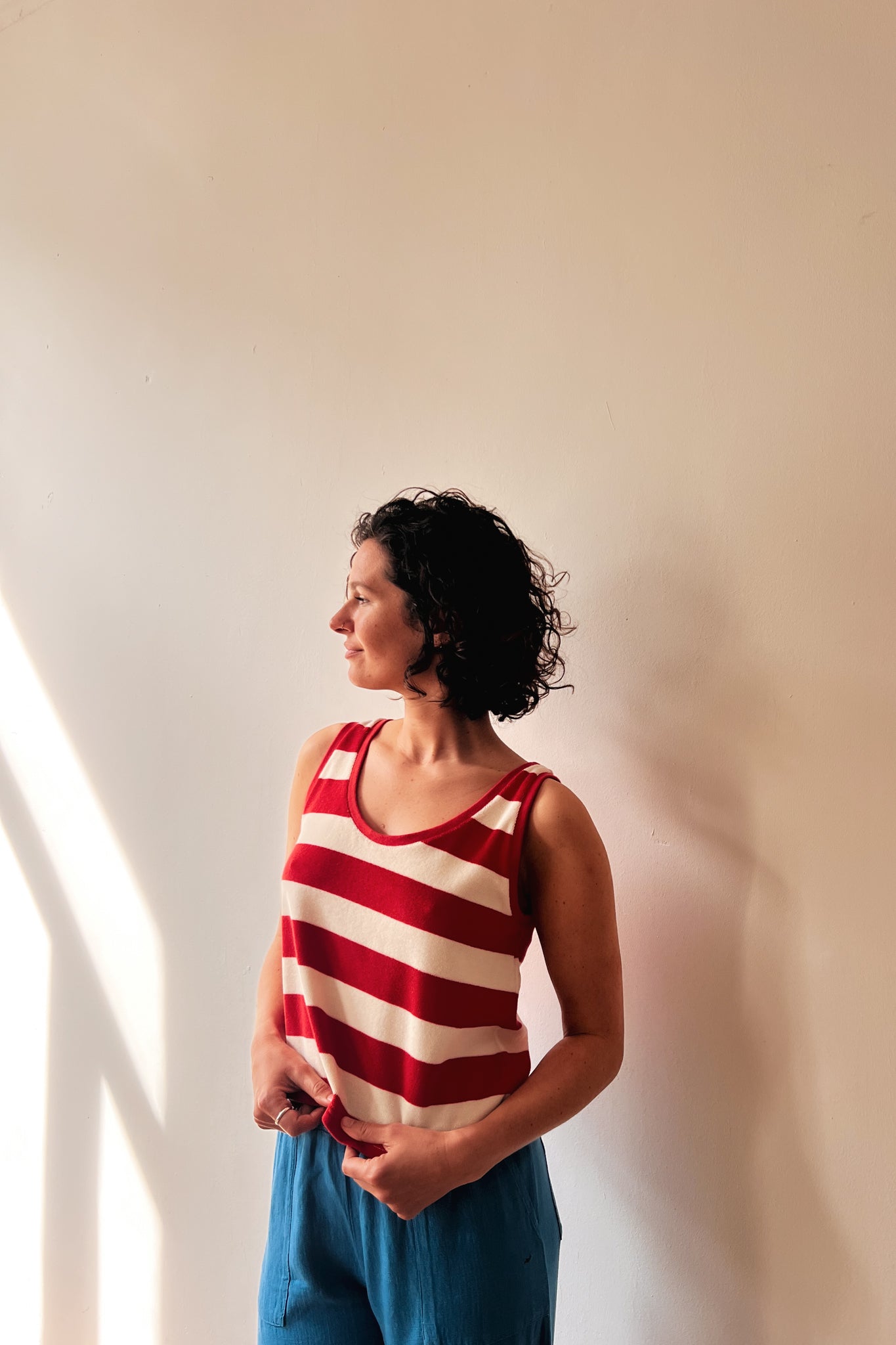 Top Marcela - Coral Terry Stripes