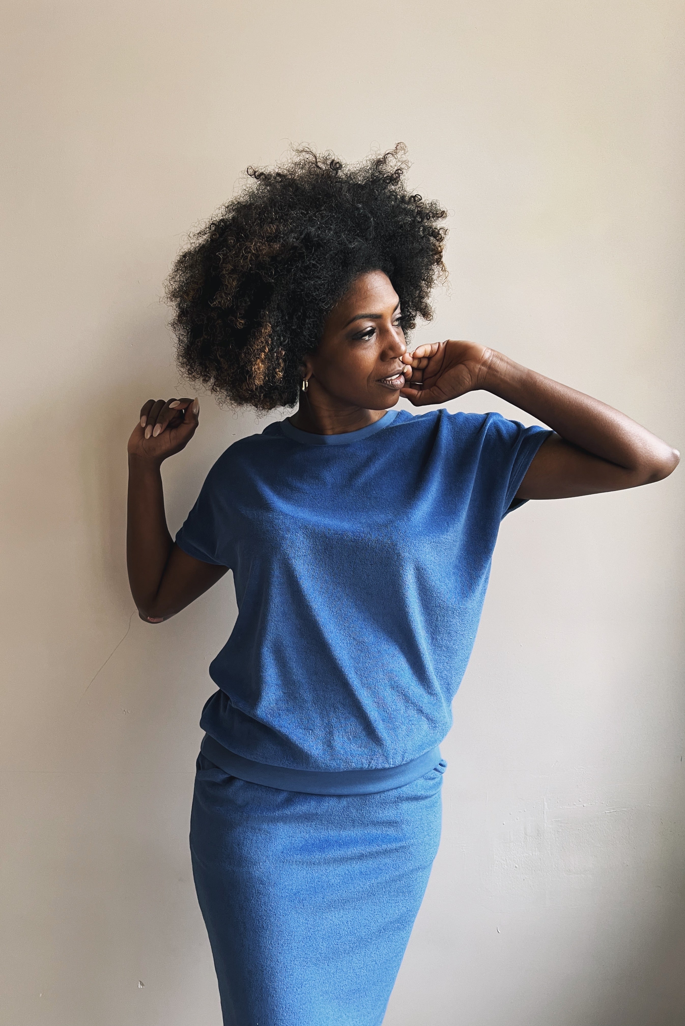 the dão store - Shortsleeve Sweater Lucia - Soft Cobalt Terry - T-shirts | Tops