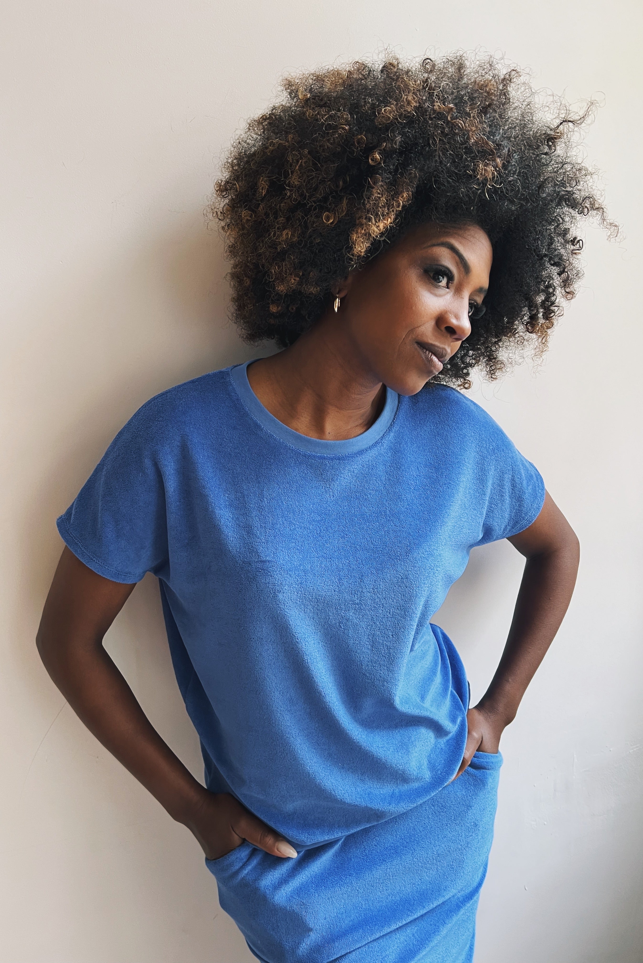 the dão store - Shortsleeve Sweater Lucia - Soft Cobalt Terry - Sweaters | Hoodies