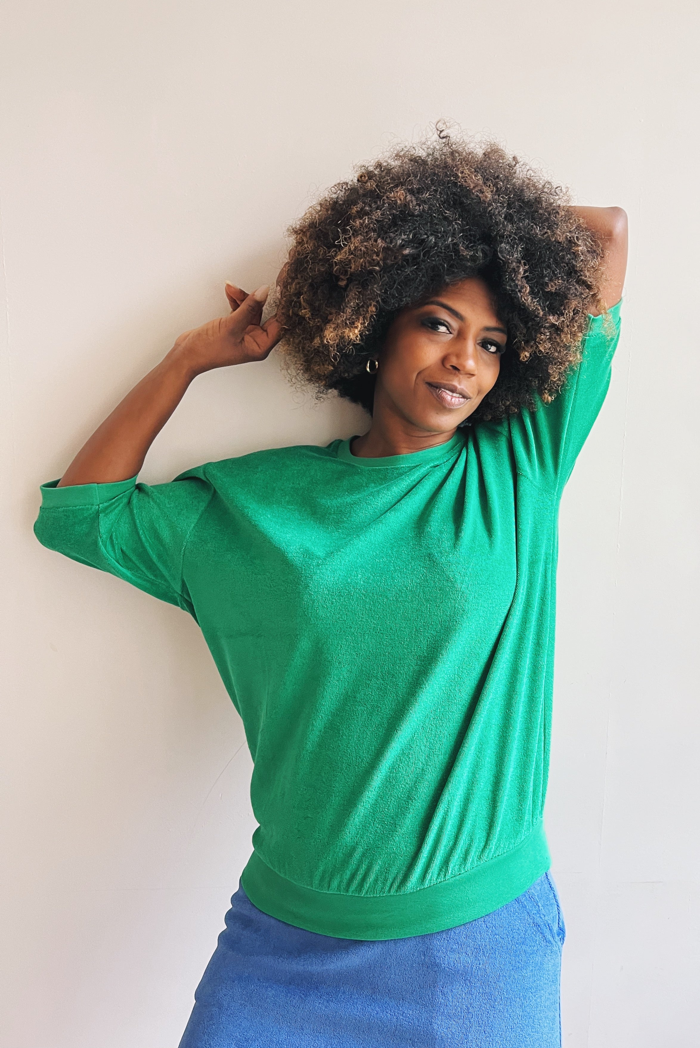 the dão store - Midsleeve Sweater Coco - Jelly Bean Green Terry - Sweaters | Hoodies