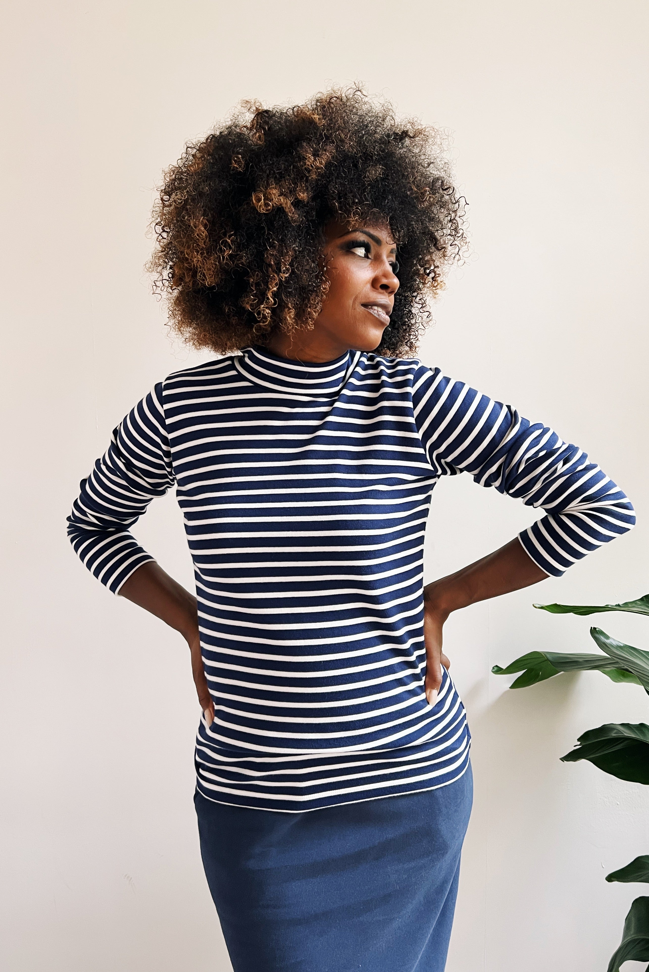 the dão store - Turtleneck - Cobalt Stripes - T-shirts | Tops